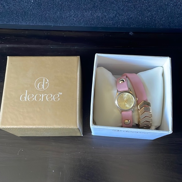 Decree Pink and Gold Wrap Watch - Picture 1 of 5